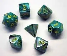 DADO PACK DE 7 MALACHITE GREEN / YELLOW
