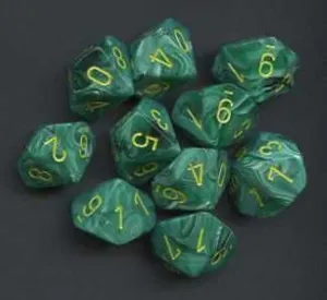 DADO PACK DE 10 MALACHITE GREEN / YELLOW
