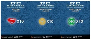 DC UNIVERSE MINIATURE GAME: SETS DE MARCADORES                             