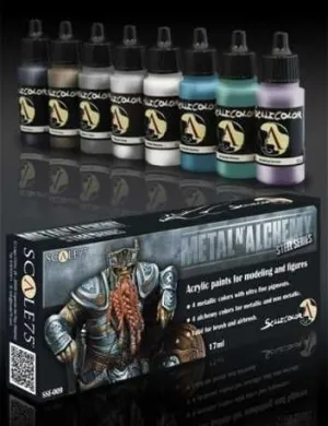 SCALECOLOR. SET DE PINTURA METAL AND ALCHEMY STEEL                         