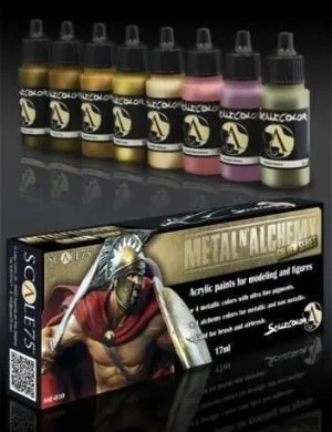 SCALECOLOR. SET DE PINTURA METAL AND ALCHEMY GOLDEN                        