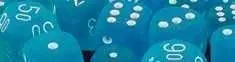 DADOS PACK 36 D6 12 MM SIGNATURE CON PUNTOS FROSTED CARIBBEAN BLUE