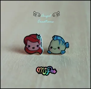 ANGEL CREATIONS PAR PENDIENTES ARIEL + FLOUNDER ANGEL CREATIONS PAR PENDIENTES ARIEL + FLOUNDER