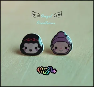 ANGEL CREATIONS PAR PENDIENTES BLANCANIEVES + ENANITO MUDITO ANGEL CREATIONS PAR PENDIENTES BLANCANIEVES + ENANITO MUDITO