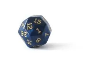 DADO BRILLANTE 30 CARAS AZUL / DORADO