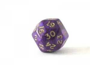 DADO BRILLANTE 30 CARAS PURPURA / DORADO