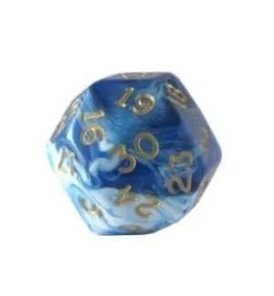 DADO 30 CARAS MARBLEIZED BLUE / WHITE