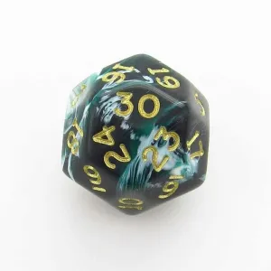 DADO 30 CARAS MARBLEIZED GREEN / WHITE