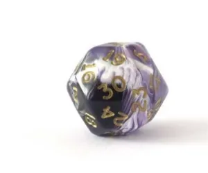 DADO 30 CARAS MARBLEIZED PURPLE/WHITE