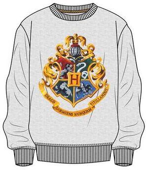 HARRY POTTER SUDADERA GRIS CLARO LOGO HOWARTS S                            