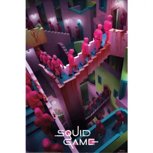 POSTER EL JUEGO DEL CALAMAR CRAZY STAIRS 61 X 91 CM