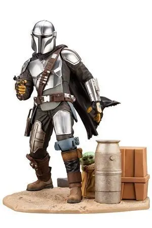 SALDO - STAR WARS THE MANDALORIAN ESTATUA ARTFX 1/7 MANDALORIAN & THE CHILD 26 CM 