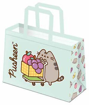 PUSHEEN THE CAT BOLSA COMPRANDO FRUTA