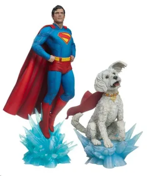 SUPERMAN MOVIE 2025 ESTATUAS PREMIUM FORMAT SUPERMAN 61 CM & KRYPTO 23 CM