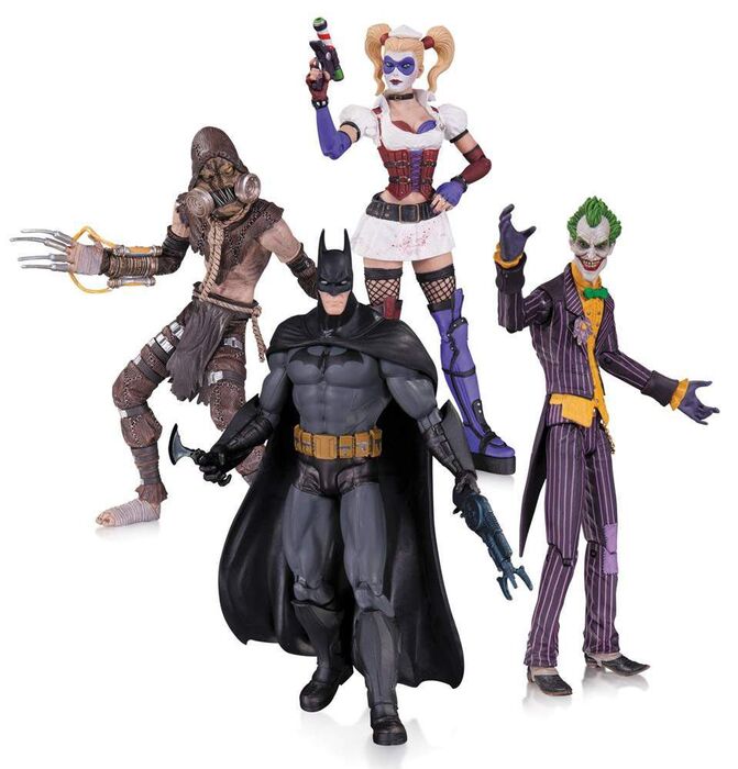 Batman Arkham Asylum Pack 4 Figuras 17cm Munecos Y Peluches Videojuegos Comic Stores