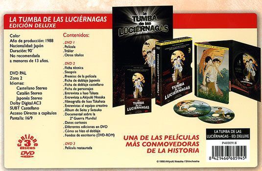 DVD LA TUMBA DE LAS LUCIERNAGAS - ED. DELUXE 20 ANIVERSARIO (2 DVD) . Dvd -  blueray - manga y anime. Comic Stores