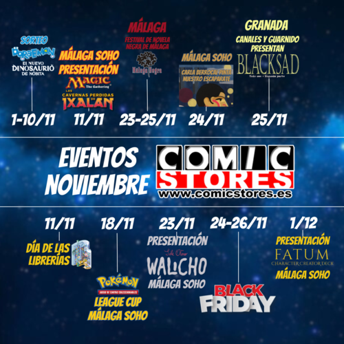 ¡Eventos de Noviembre en Comic Stores! Viñetas, torneos y sorpresas