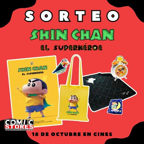 ¡Gran sorteo de Shin Chan por el estreno de 'El Superhéroe' en Comic Stores y Freak Point!