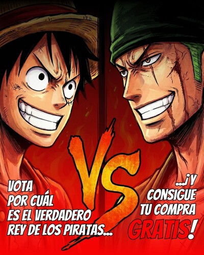 Luffy vs Zoro: En Freak Point Almería, vota por el Rey de los Piratas, hazte socio GRATIS y gana tu compra de Navidad