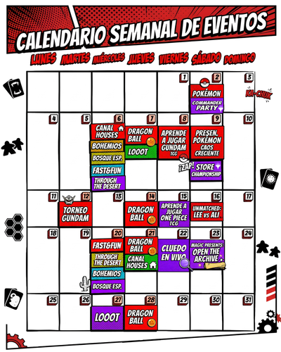 ¡Guarda esta publicación! Llega nuestro nuevo calendario mensual unificado con todos los eventos de Comic Stores y Freak Point
