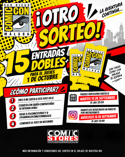 ¡Otra oportunidad para ir a San Diego Comic-Con® Málaga! Sorteamos 15 entradas dobles más